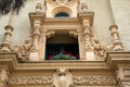 Intricate detail in historic carving of buildings throughout Balboa Park, San Diego, California, 2016