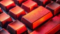 Intricate Detail of a Red Open Source Keyboard Button A Closeup Exploration of Technological Precision Royalty Free Stock Photo