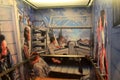 Life on the Eerie Canal painted inside elevator, Eerie Canal Museum, Syracuse, New York, 2017