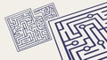 Intricate Detailed Labyrinth Maze Pattern, vector design Generative AI Royalty Free Stock Photo