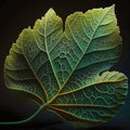 Intricate details of full size green leaf with visible veins Royalty Free Stock Photo