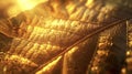 The intricate details of a golden leaf its edges catching the sunlight and creating a beautiful play of light and
