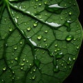 Intricate details of high-definition, photorealistic macro photography showcasing close-up green leaves, Ai Generated