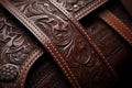 Intricate details of luxurious, handcrafted leather accessories. Generative AI