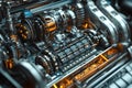 Intricate details of a modern mechanical engine showcasing precision engine Royalty Free Stock Photo