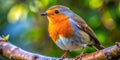 Intricate Details of a Robin on a Branch Stunning Macro Photography Capture
