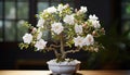 the intricate details of the smallest white bonsai rose plant