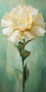 Intricate Details: White Flower Painting In Greg Olsen Style