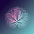 Intricate digital artwork featuring a symmetrical, floral-like pattern with a gradient Royalty Free Stock Photo