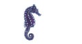 Intricate digital artwork of a seahorse in a futuristic design. The seahorse appea
