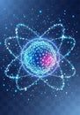 Intricate digital illustration depicting an atom Royalty Free Stock Photo