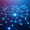 Intricate digital network of interconnected nodes and glowing pathways in a futuristic design Royalty Free Stock Photo