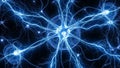 A central neuron with radiating dendrites and axons, all depicted Royalty Free Stock Photo