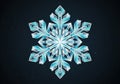 Intricate digitally created snowflake with a hexagonal structure. Royalty Free Stock Photo