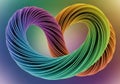 An intricate, digitally generated infinity symbol features a twisted, Royalty Free Stock Photo