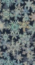 Intricate, digitally-generated snowflakes against a dark background. Each snowflake Royalty Free Stock Photo