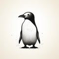 Intricate Dotwork Penguin Illustration On Light Background
