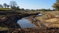 The intricate drainage system beneath the field allowing for efficient and effective water management