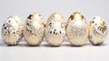 intricate easter eggs on white Royalty Free Stock Photo