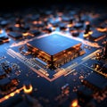 Intricate electronic circuitry displayed on a compact and complex circuit board Royalty Free Stock Photo