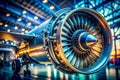 Intricate Engineering A TiltShift Closeup of a Military Jet Engine Nozzle Unveiling the Precision of Aviation Royalty Free Stock Photo