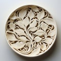 Intricate Engraved Dish With Negative Space Sculpture Style