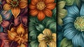 intricate entangled flower seamless patterns Royalty Free Stock Photo