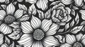 intricate entangled flower seamless patterns Royalty Free Stock Photo