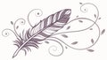 Intricate feather with abstract swirls, artistic natural element, vector design Generative AI Royalty Free Stock Photo