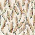 Intricate Feathers Beautiful Seamless Pattern Textile Design