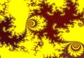 Intricate fine red/yellow fractal pattern.