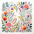 Intricate Floral Arrangement: Delicate Paper Cutouts In Vibrant Colors