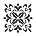 Intricate floral design in black showcasing elegance and symmetry in artistic style Royalty Free Stock Photo
