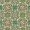 Intricate Floral Pattern with Green and Gold Royalty Free Stock Photo
