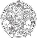 intricate flower and berries design. Vector illustration decorative design