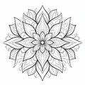 Intricate Flower Coloring Page: Bold And Graceful Zen-inspired Design