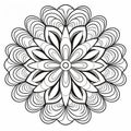 Intricate Flower Coloring Page With Zen Buddhism Influence