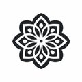 Intricate Flower Icon: A Minimalist Geometric Design By Emily Balivet