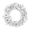 Intricate flower wreath design. Vector illustration decorative design
