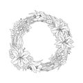 intricate flower wreath design. Vector illustration decorative design