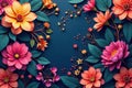 Intricate, flowing blooms, continuous pattern, surface, abstract Royalty Free Stock Photo
