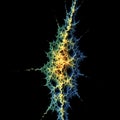 Intricate Fractal Design in Blue and Yellow