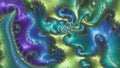 An intricate fractal pattern featuring swirling, paisley-like shapes