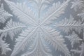 intricate frost flower patterns on a window Royalty Free Stock Photo