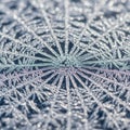 Intricate frost pattern on a surface, showcasing delicate geometric design Royalty Free Stock Photo