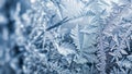 Frost patterns cover a cold surface, displaying a stunning array of ice Royalty Free Stock Photo