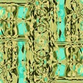 Intricate futuristic ornaments light green olive green mint shifted