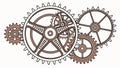 Intricate Gear Cluster Vector Illustration for Mechanical Concepts, vector design Generative AI Royalty Free Stock Photo
