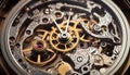 Intricate Gear Mechanism Within a Timepiece. Generative ai