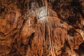 Geologic formations in a cave. Royalty Free Stock Photo